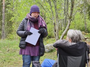 Det krävdes lite extra varm klädsel - här Eva Lillkvist.